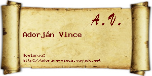 Adorján Vince névjegykártya