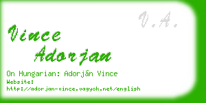 vince adorjan business card